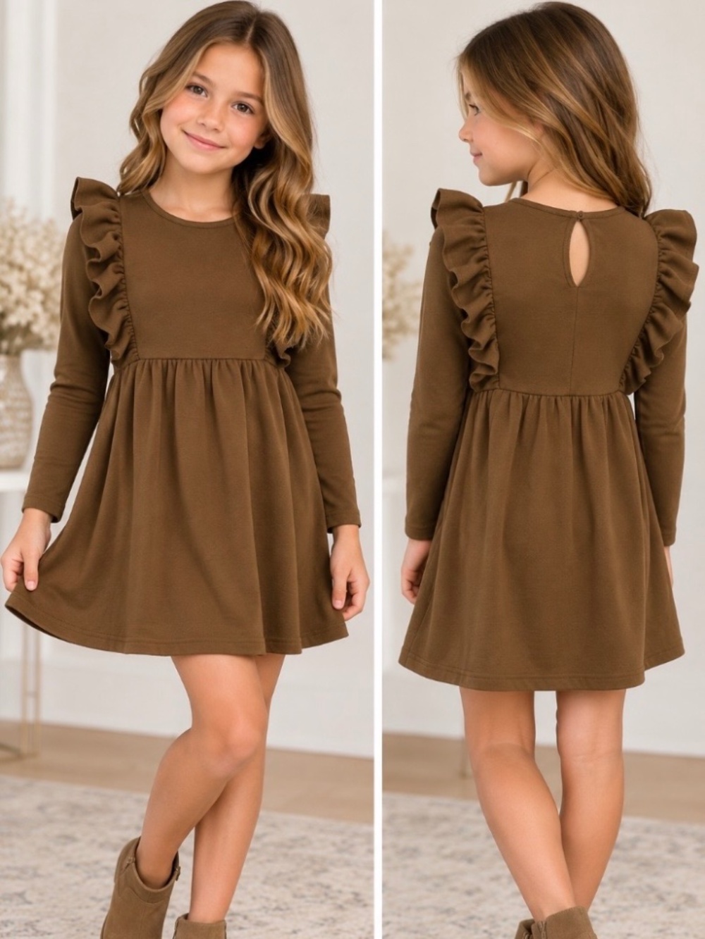 MarMar Copenhagen Girls' Brown Casual Dress
